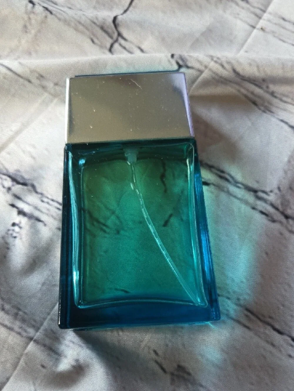 Avon Driven Men's Cologne Bottle in Teal Blue and Silver